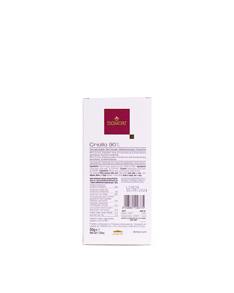 Dark Chocolate Bar 90% - 50 Gr