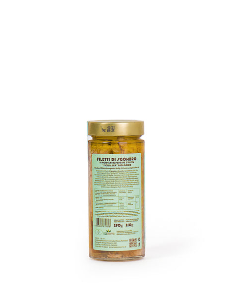 Filetti di Sgombro in Olio Evo di Sicilia IGP Bio 290 Gr