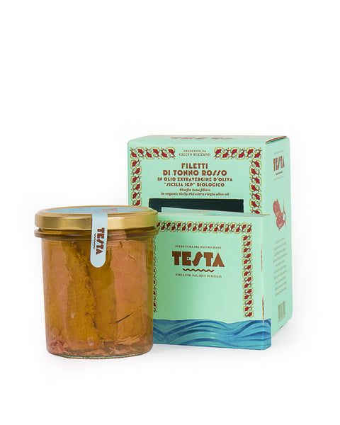 Filets de Thon Rouge à l'Huile Bio Evo de Sicile Igp 320 Gr