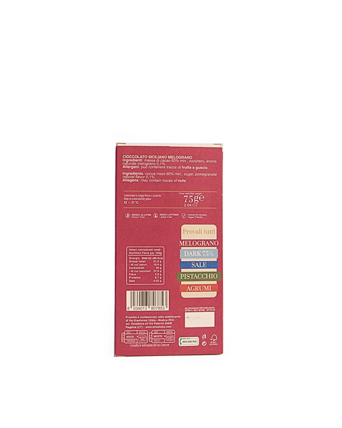 Cioccolate Siciliano al Melograno 75 gr