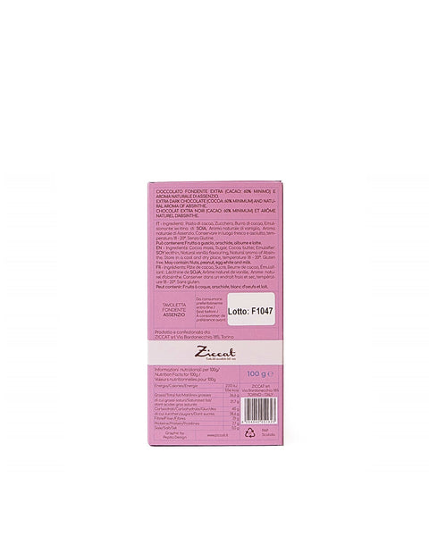 Barretta Cioccolato Fondente Assenzio 100 gr