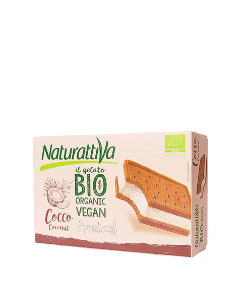 Sandwich à la crème glacée à la noix de coco biologique et végétalien