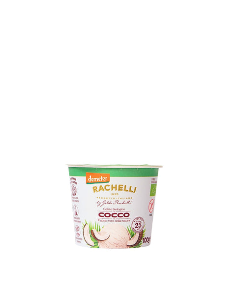 Organic coconut ice cream in a cup