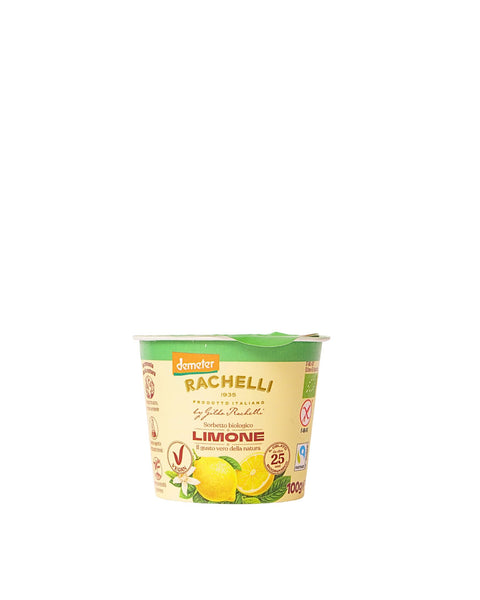 Organic lemon ice cream in a cup