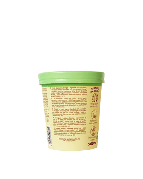 Organic pistachio ice cream in large cup 350 gr