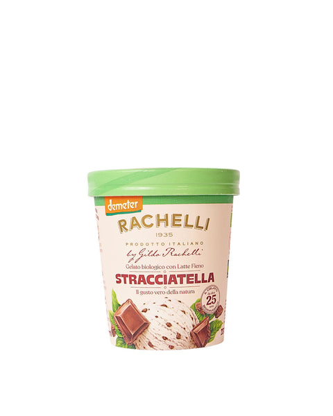 Organic Stracciatella ice cream in large cup 350 gr