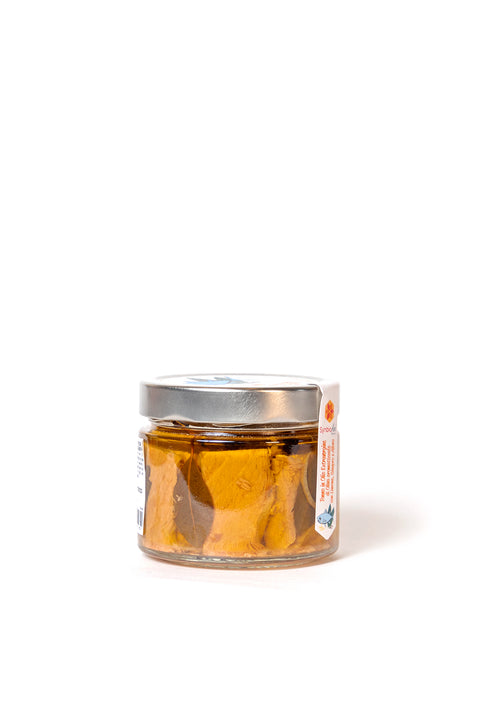 Tonno in olio di oliva con limone, ginepro e alloro, 250 gr