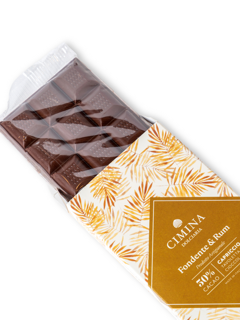 Cioccolato Capriccio Fondente e Rum 100 Gr