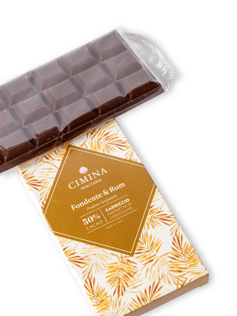 Cioccolato Capriccio Fondente e Rum 100 Gr