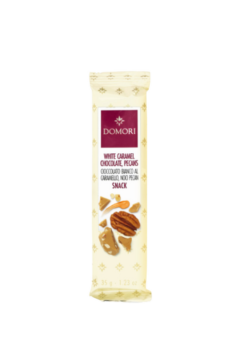 Snack con Cioccolato Bianco Al Caramello Noci Pecan 35g
