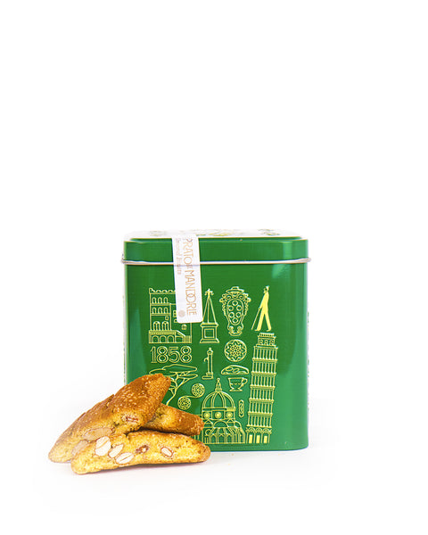 Prato Biscuits with Almonds in Green Tin 200 Gr